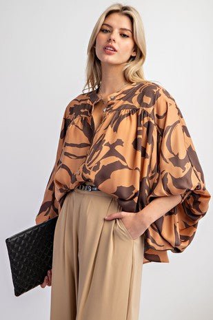 Mirabelle Mocha Mix Blouse