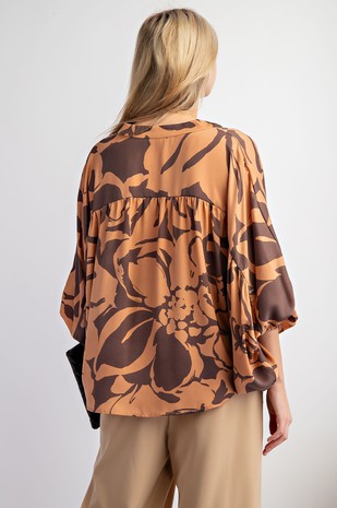 Mirabelle Mocha Mix Blouse