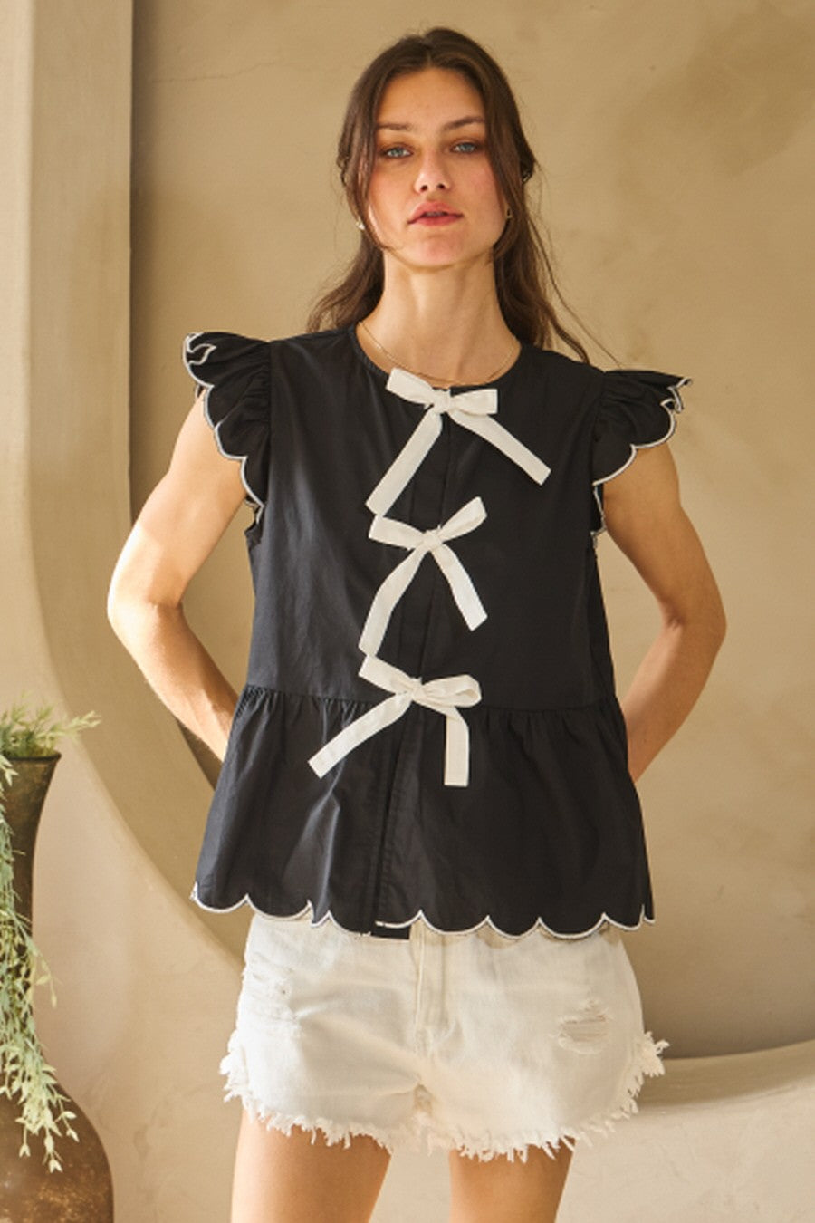 B & W Bows Blouse