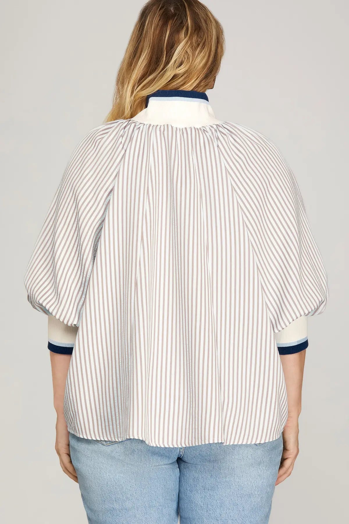 Sky Blue Zip-up Top
