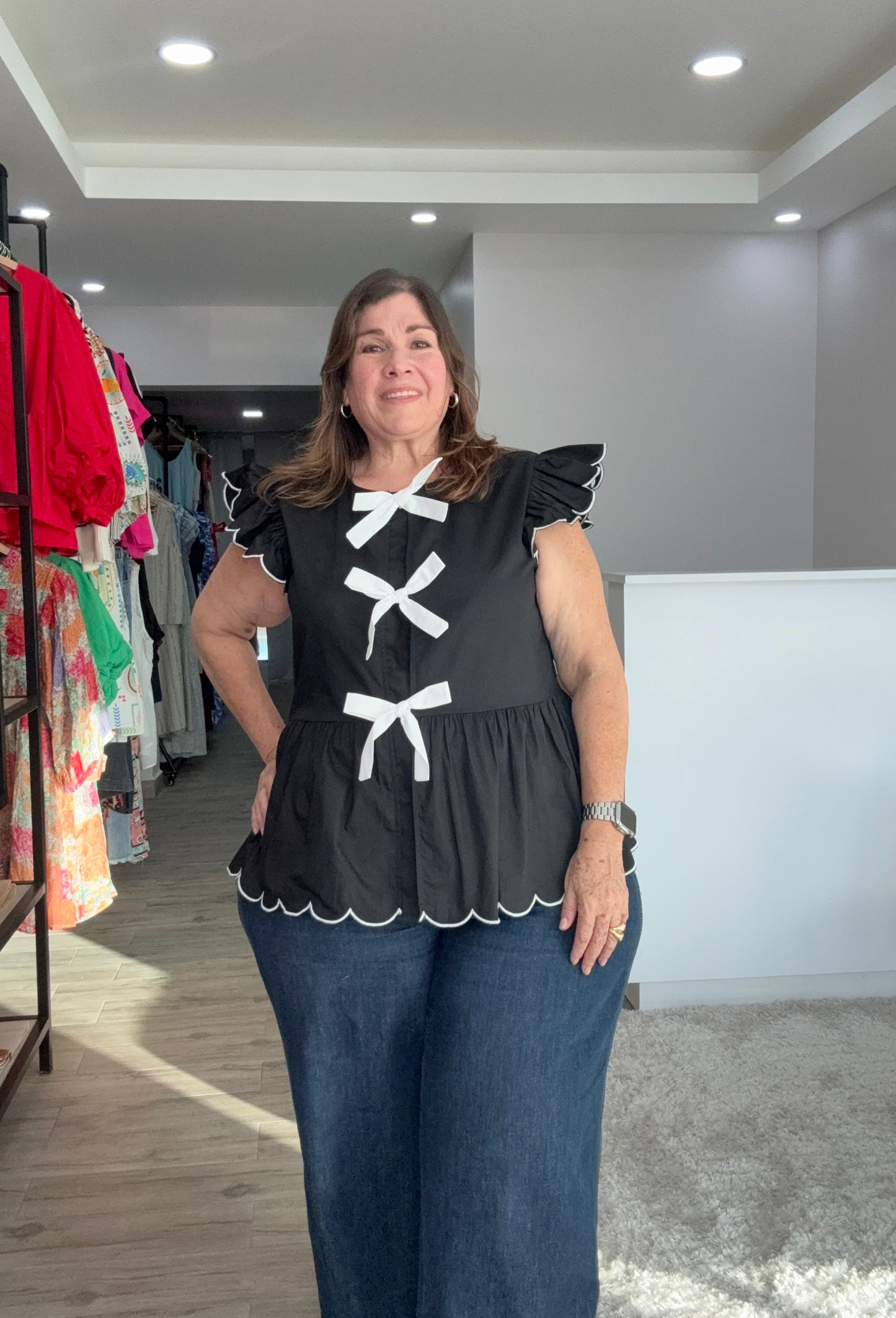 B & W Bows Blouse