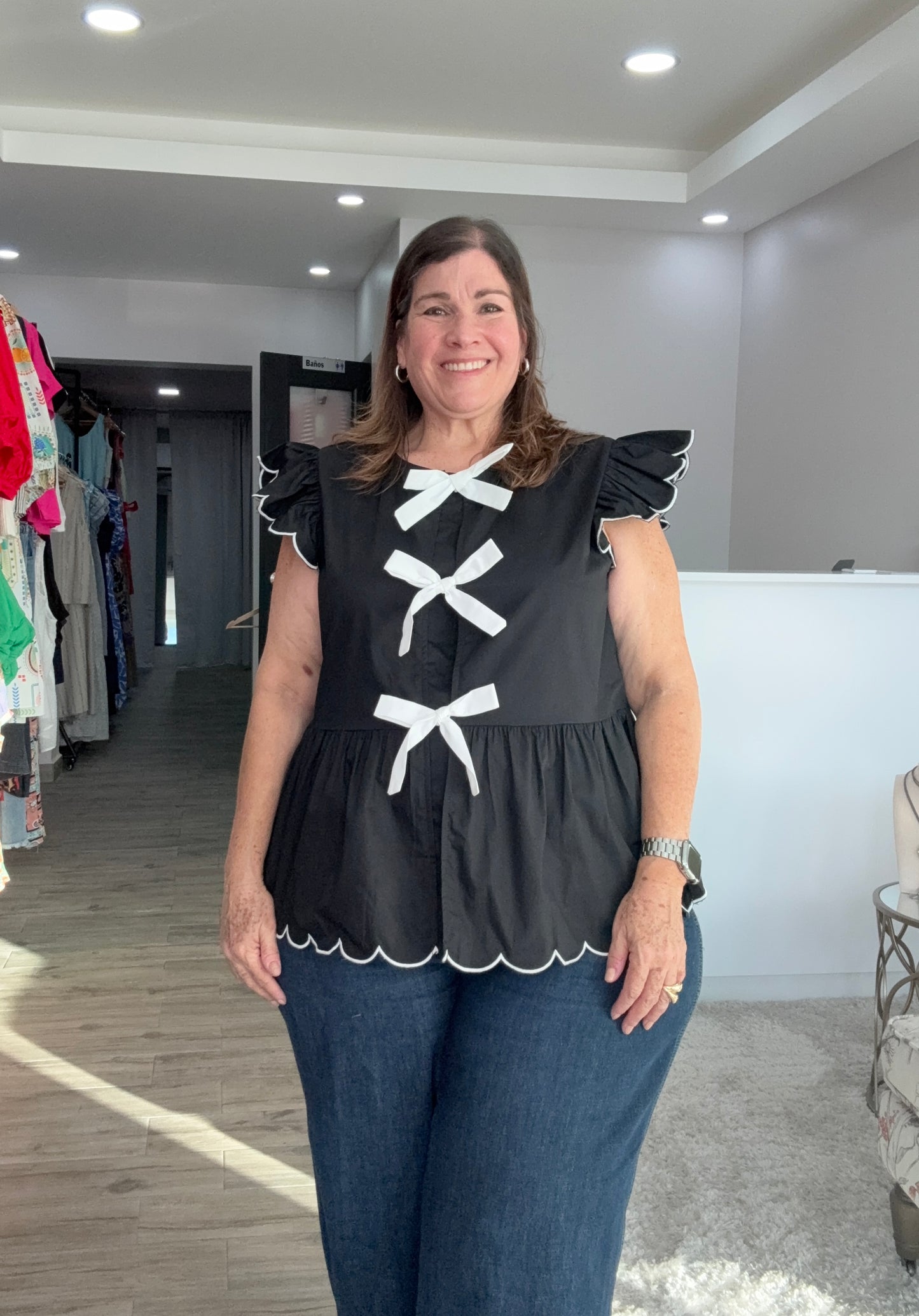 B & W Bows Blouse