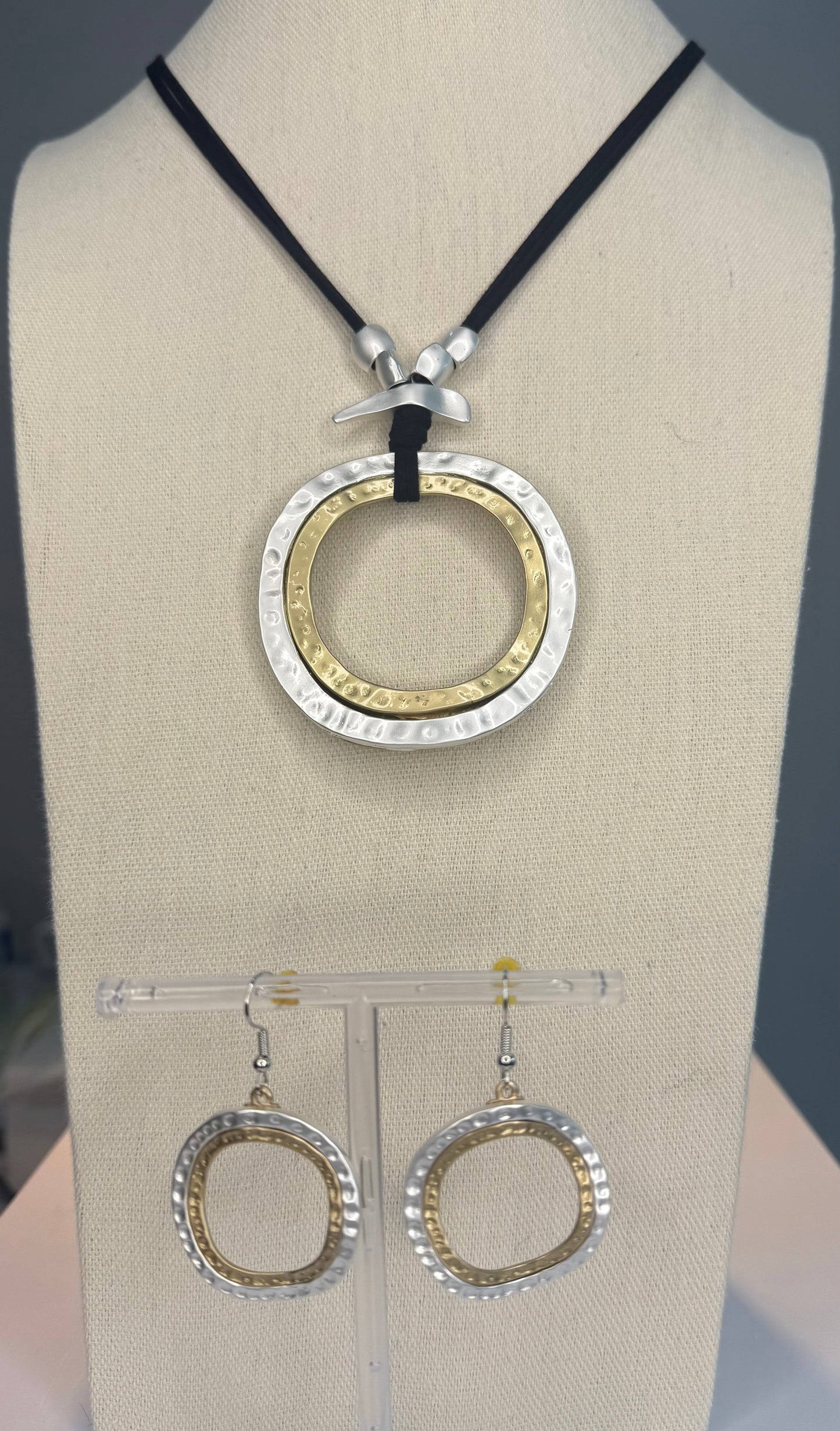 Long Matte Gold & Silver Necklace