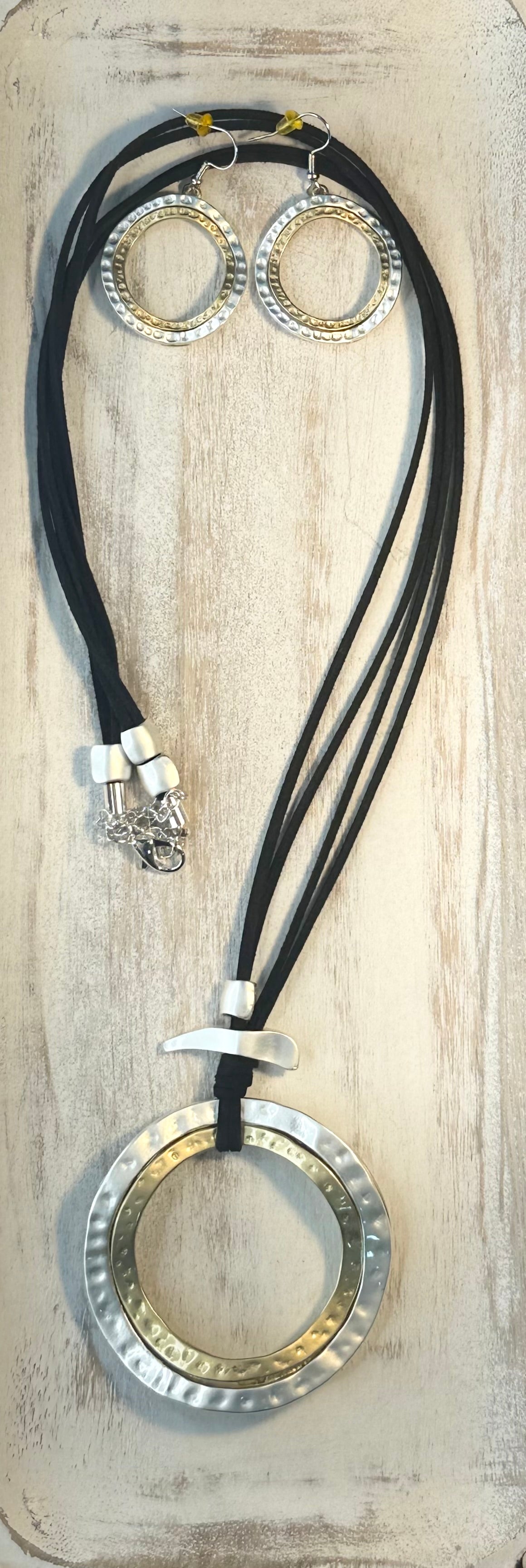 Long Matte Gold & Silver Necklace
