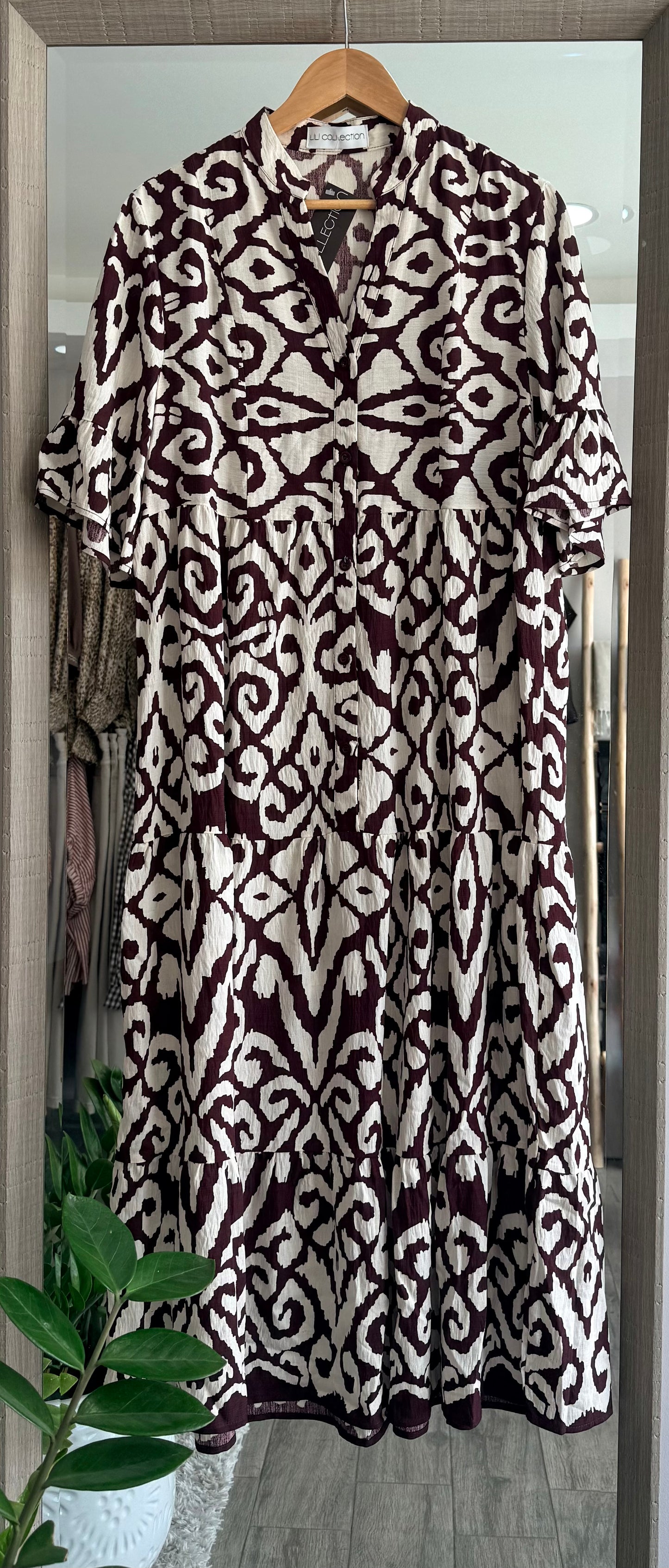 Chocolate Print Maxi Dress