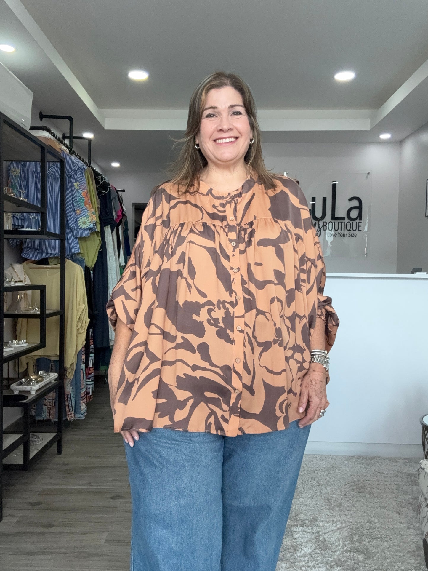 Mirabelle Mocha Mix Blouse