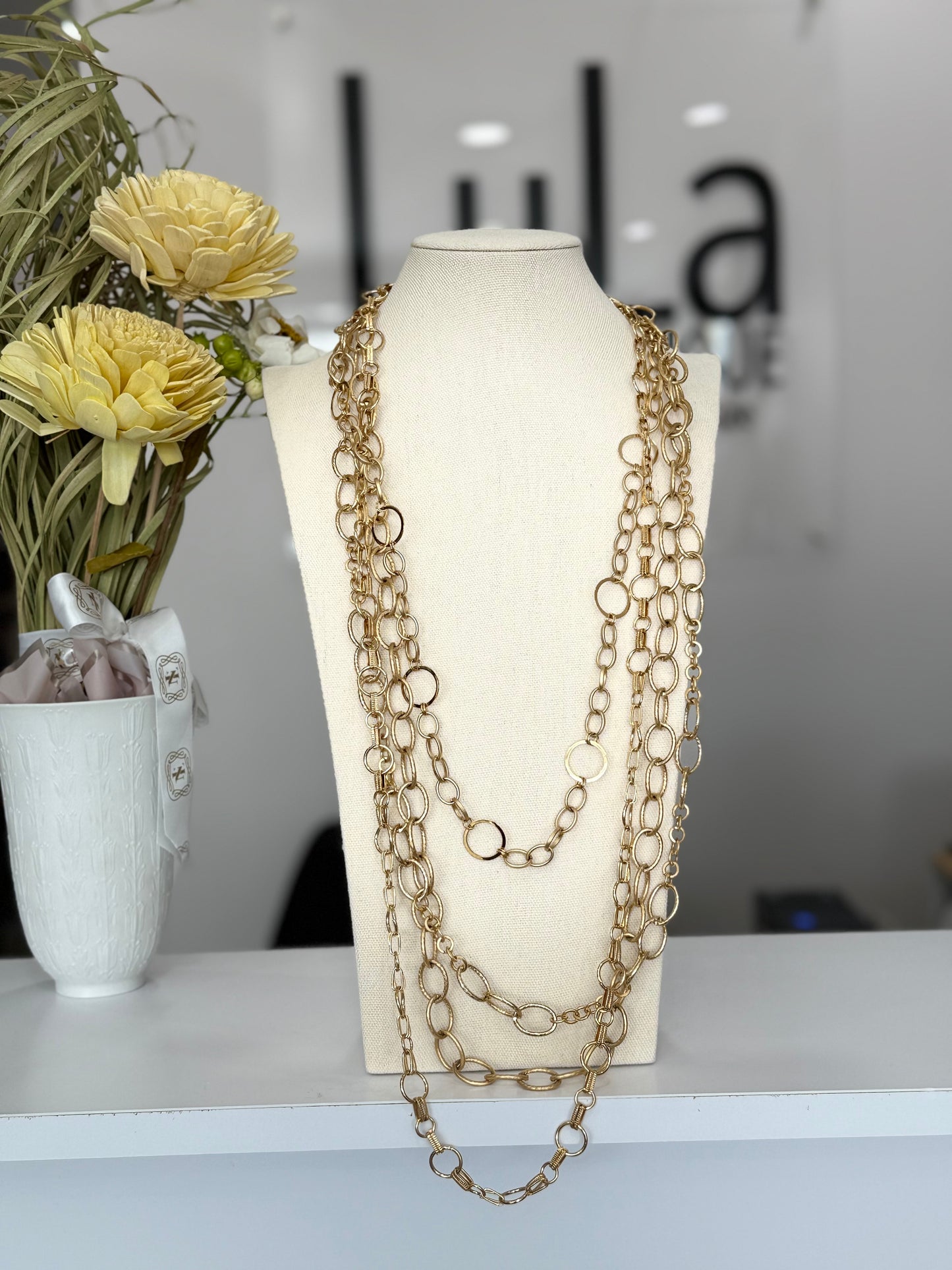 Multi-strand long necklace