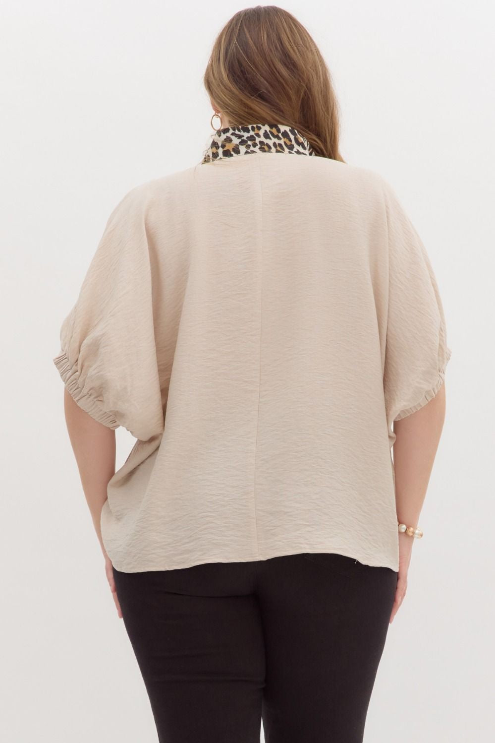 Barbara Leopard Collar Top