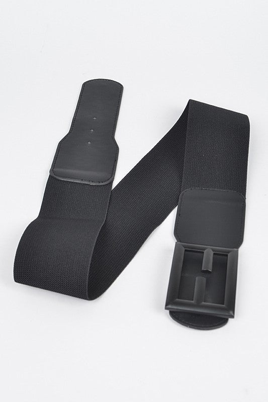 Colored Square Buckle Elastic Belt