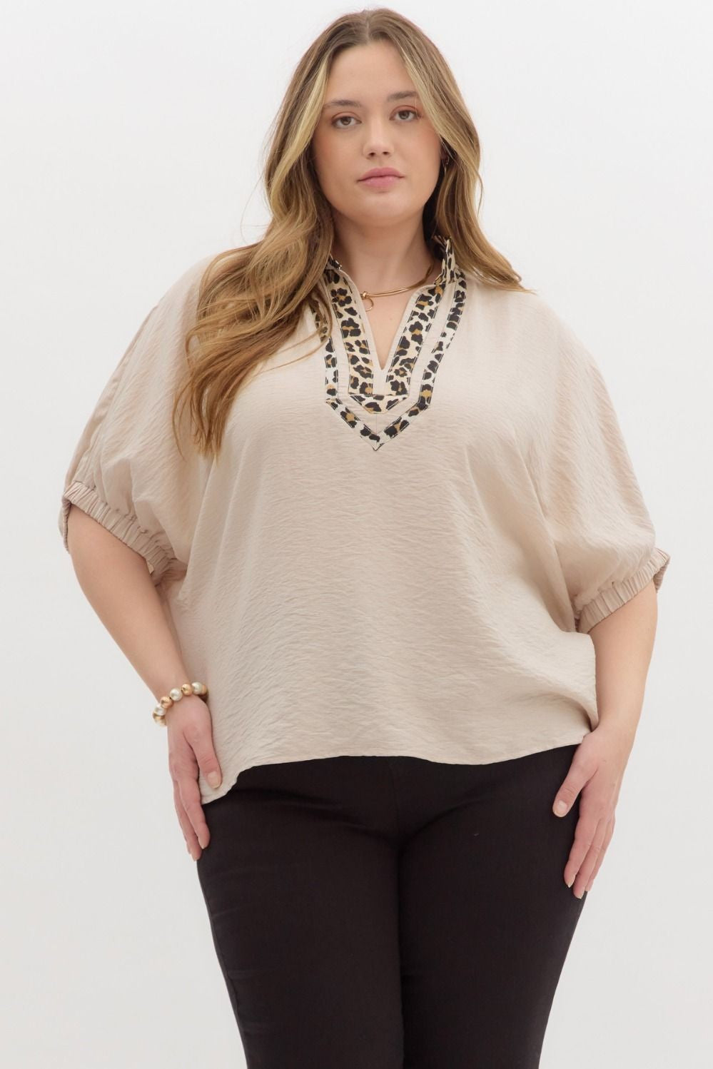Barbara Leopard Collar Top