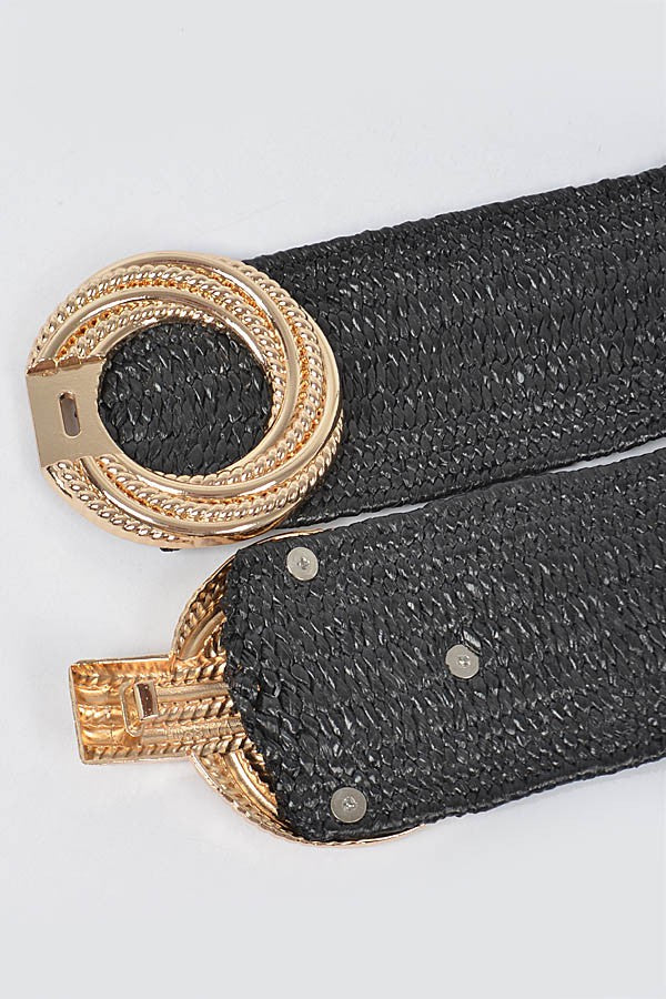 Double Circle Buckle Elastic Betl