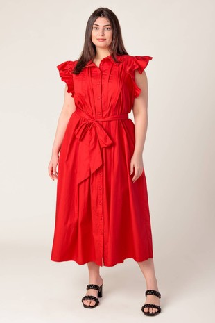 Yancy Red Midi Dress