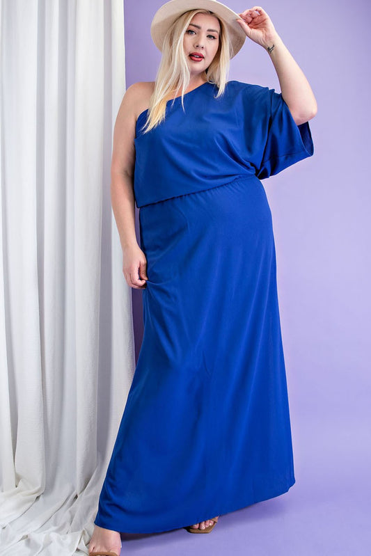 Royal One Shoulder Dress
