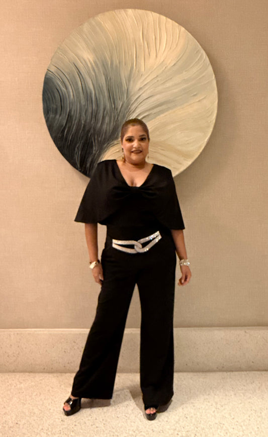 Cape Shoulder Jumpsuit