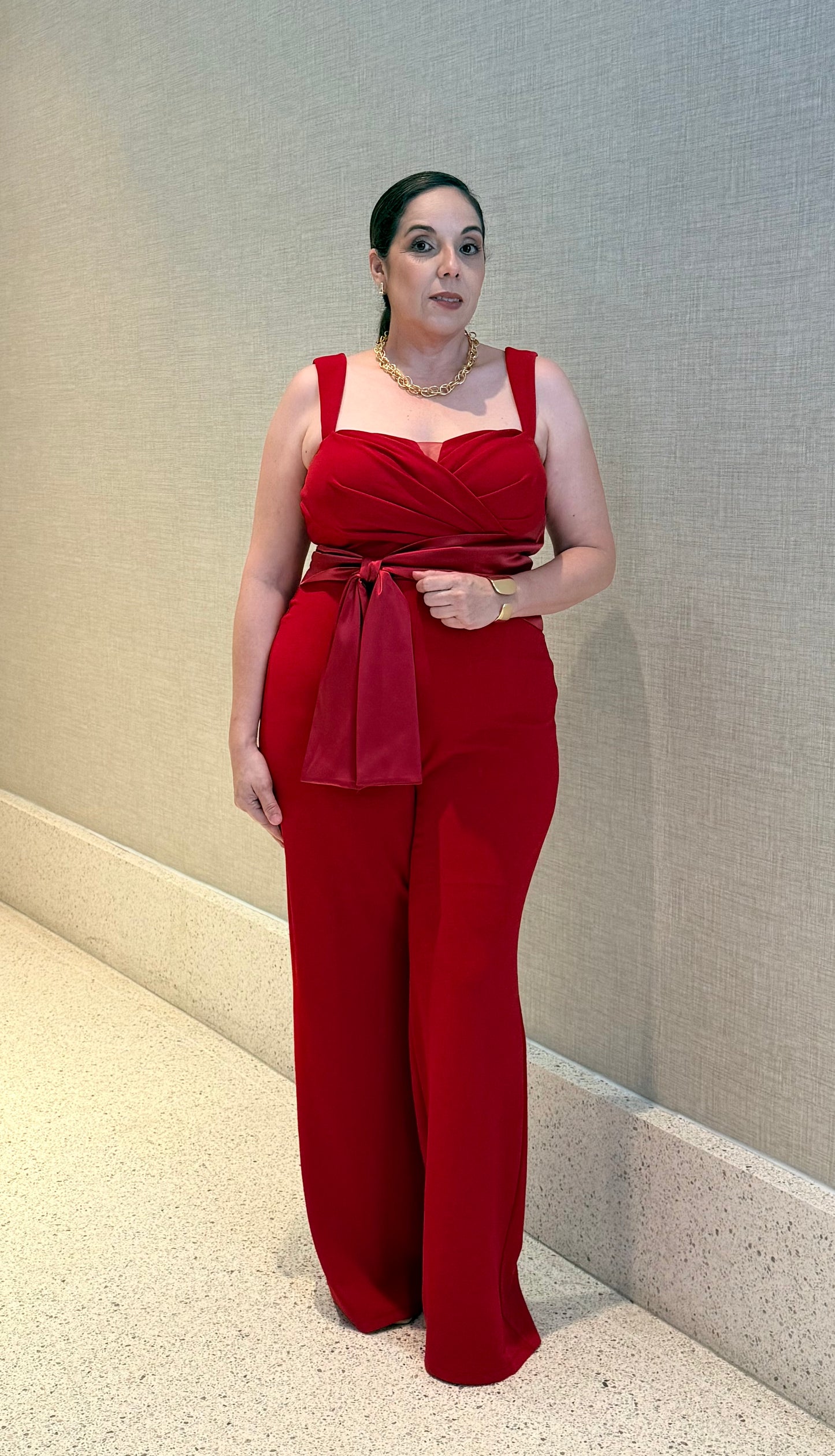 Elegant Satin Wrap Jumpsuit