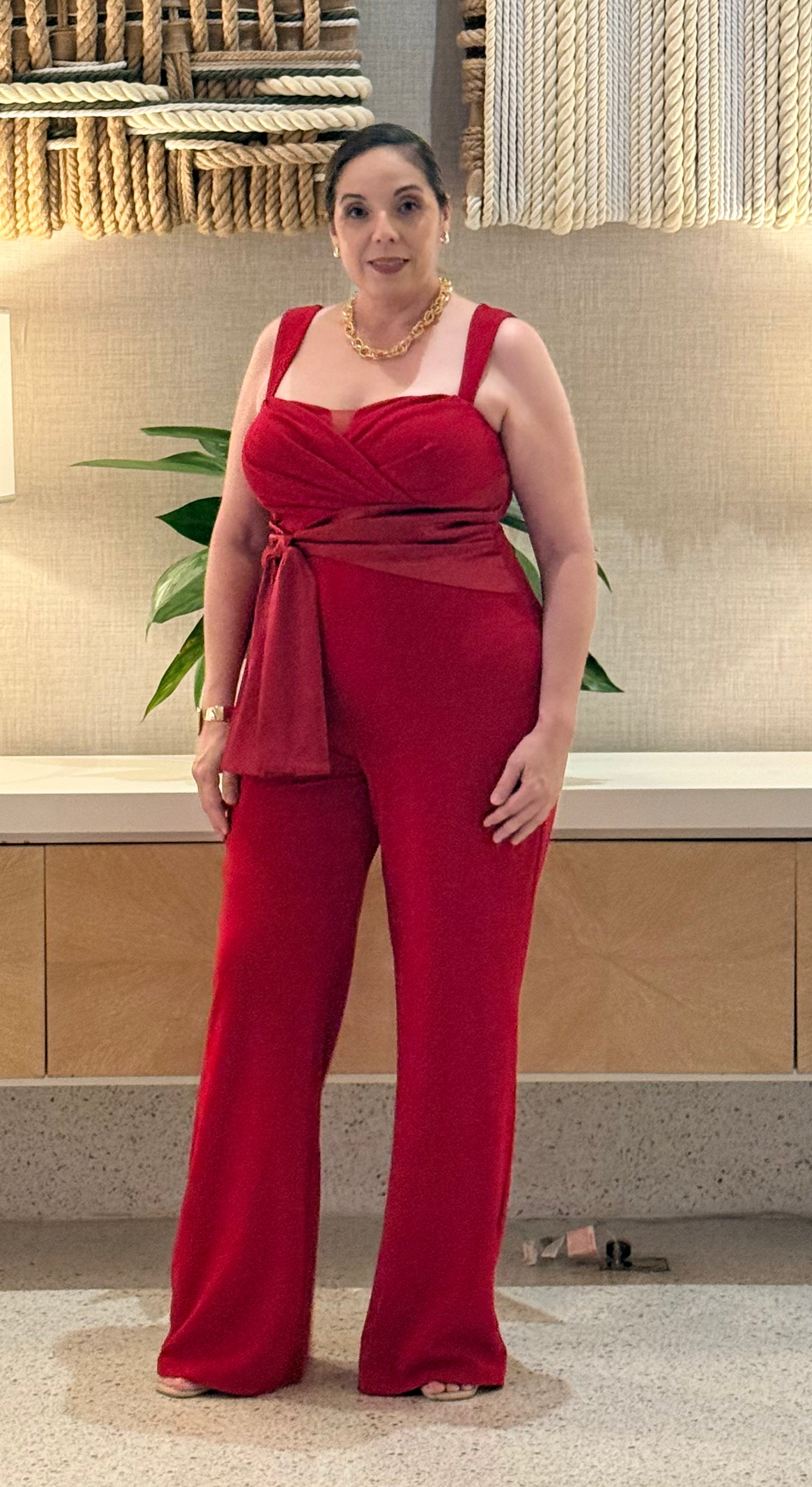 Elegant Satin Wrap Jumpsuit