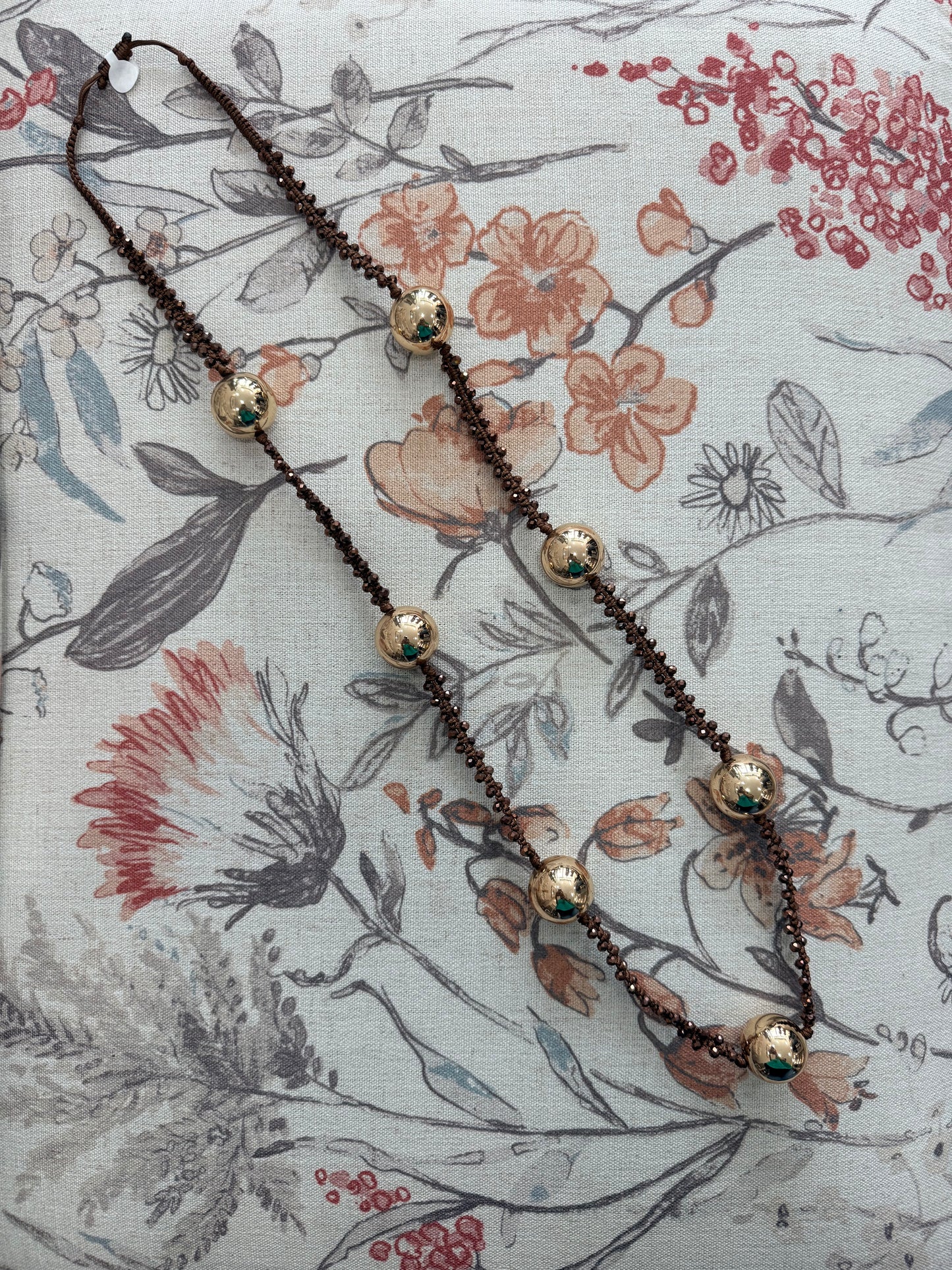 Brown Beads & Gold Necklace