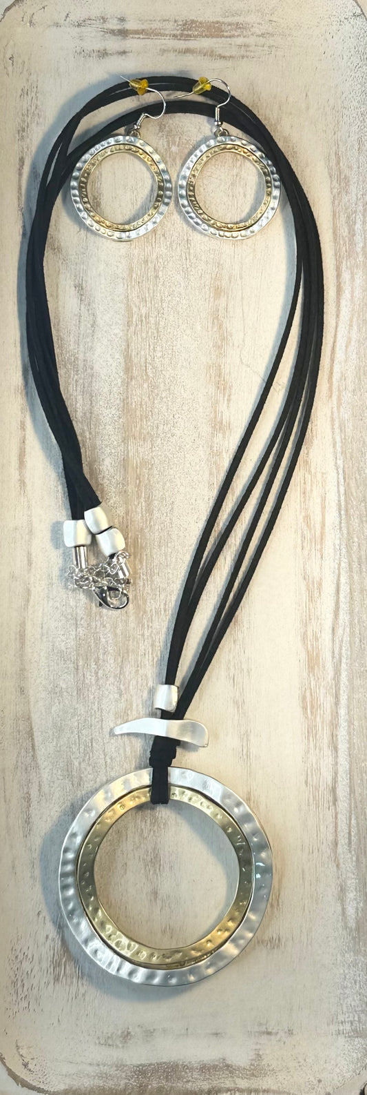Long Matte Gold & Silver Necklace