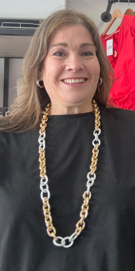 Gold & Silver Long Necklace