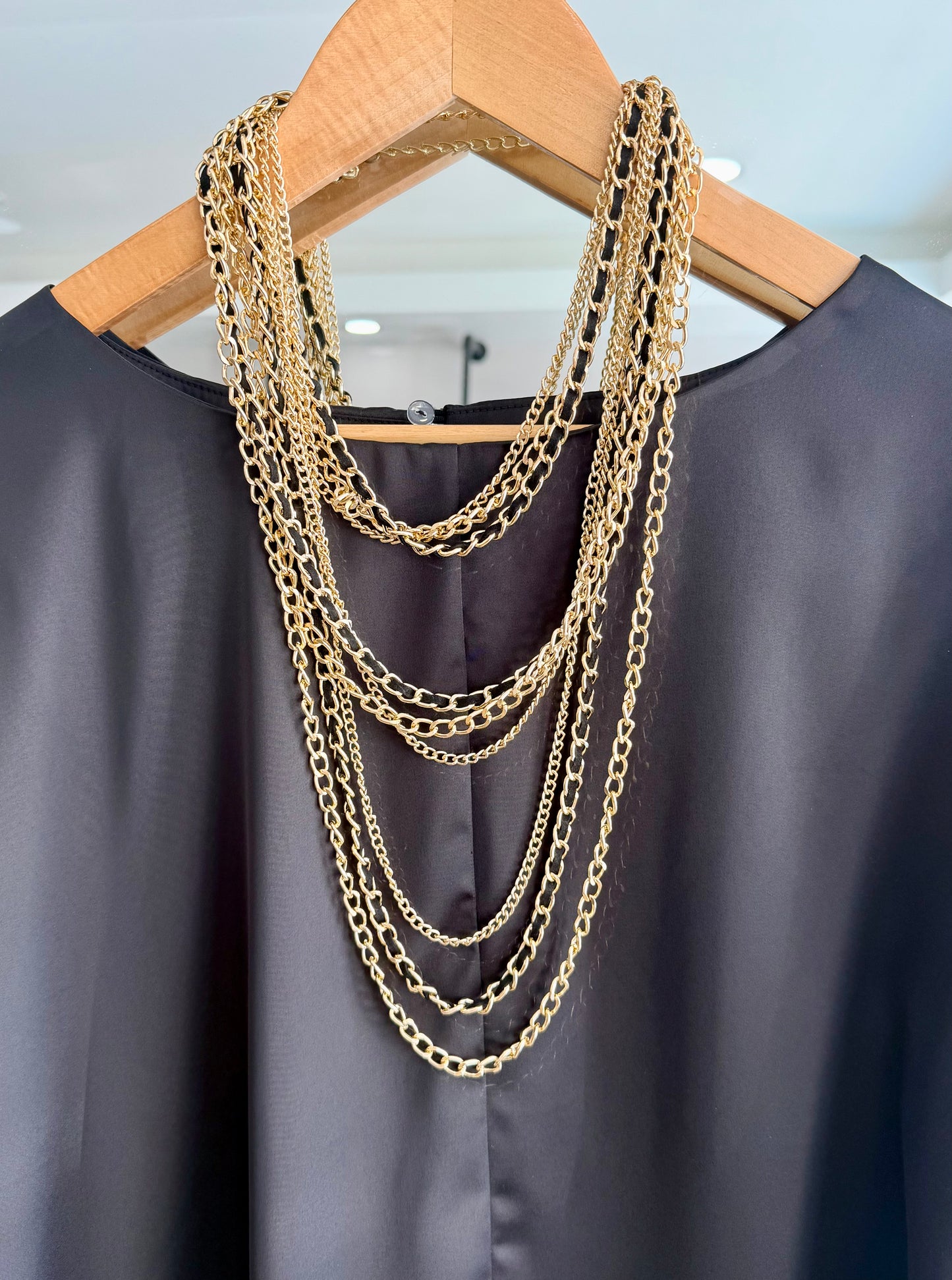 Black & Gold Multilayer Necklace