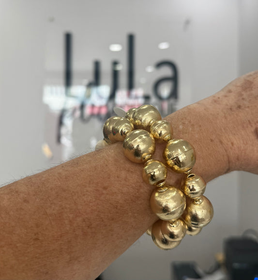 Golden Spheres Acrylic Bracelet