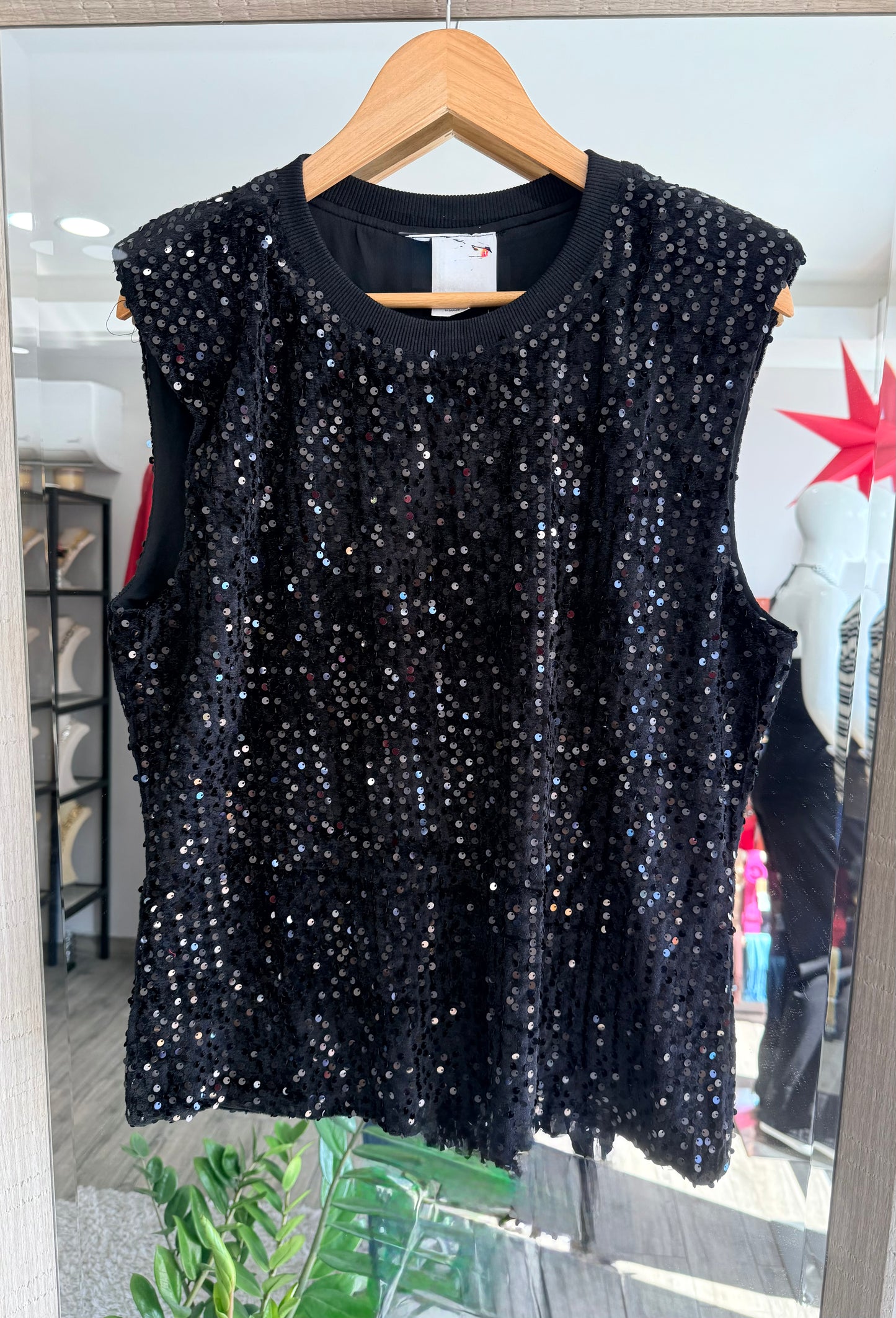 Muscle Sequin Top
