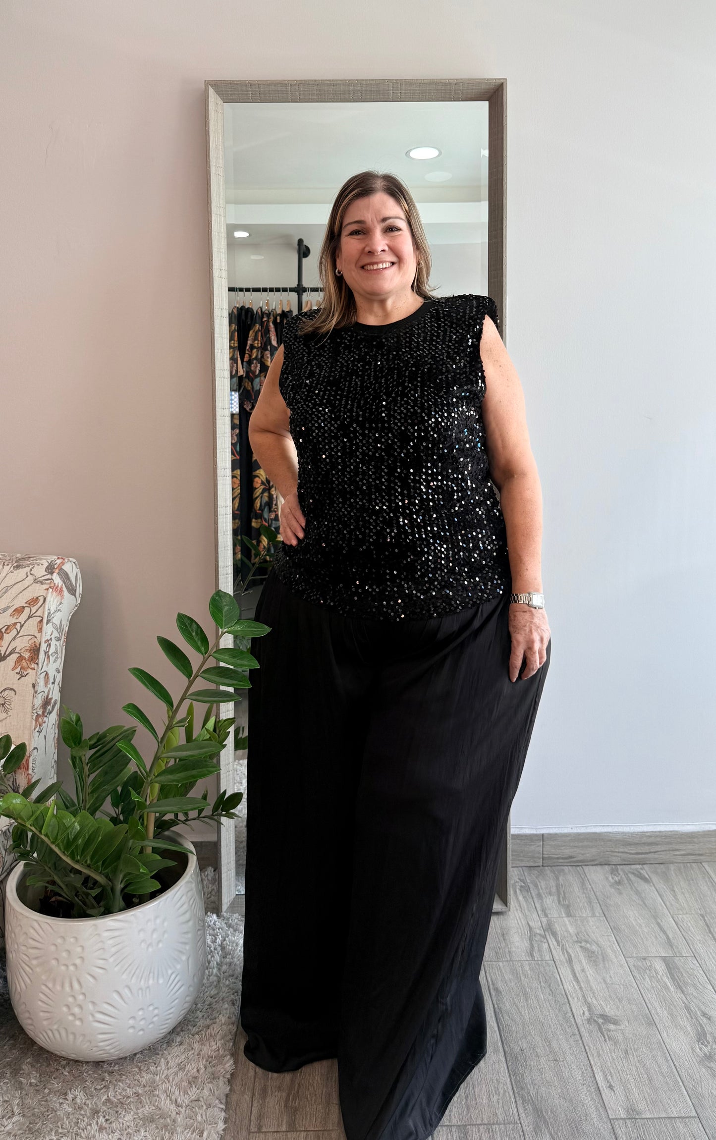 Muscle Sequin Top
