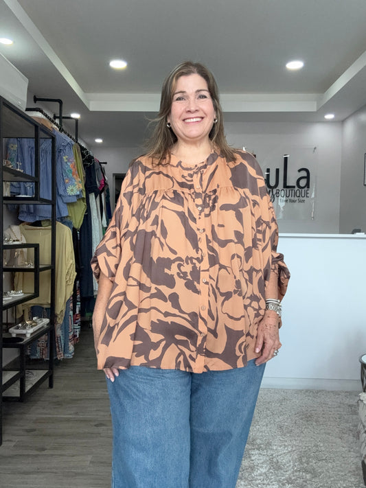 Mirabelle Mocha Mix Blouse