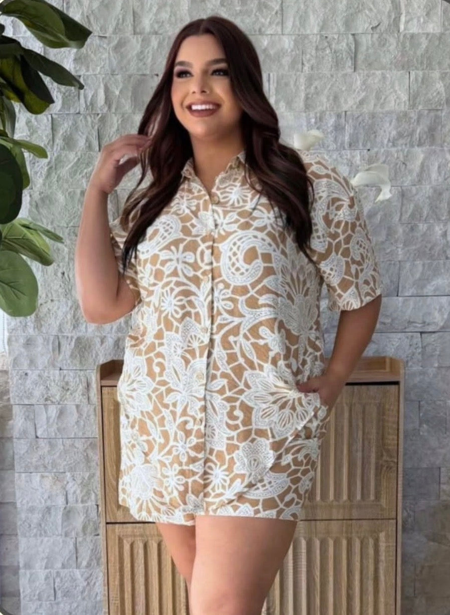 Beige Short Set