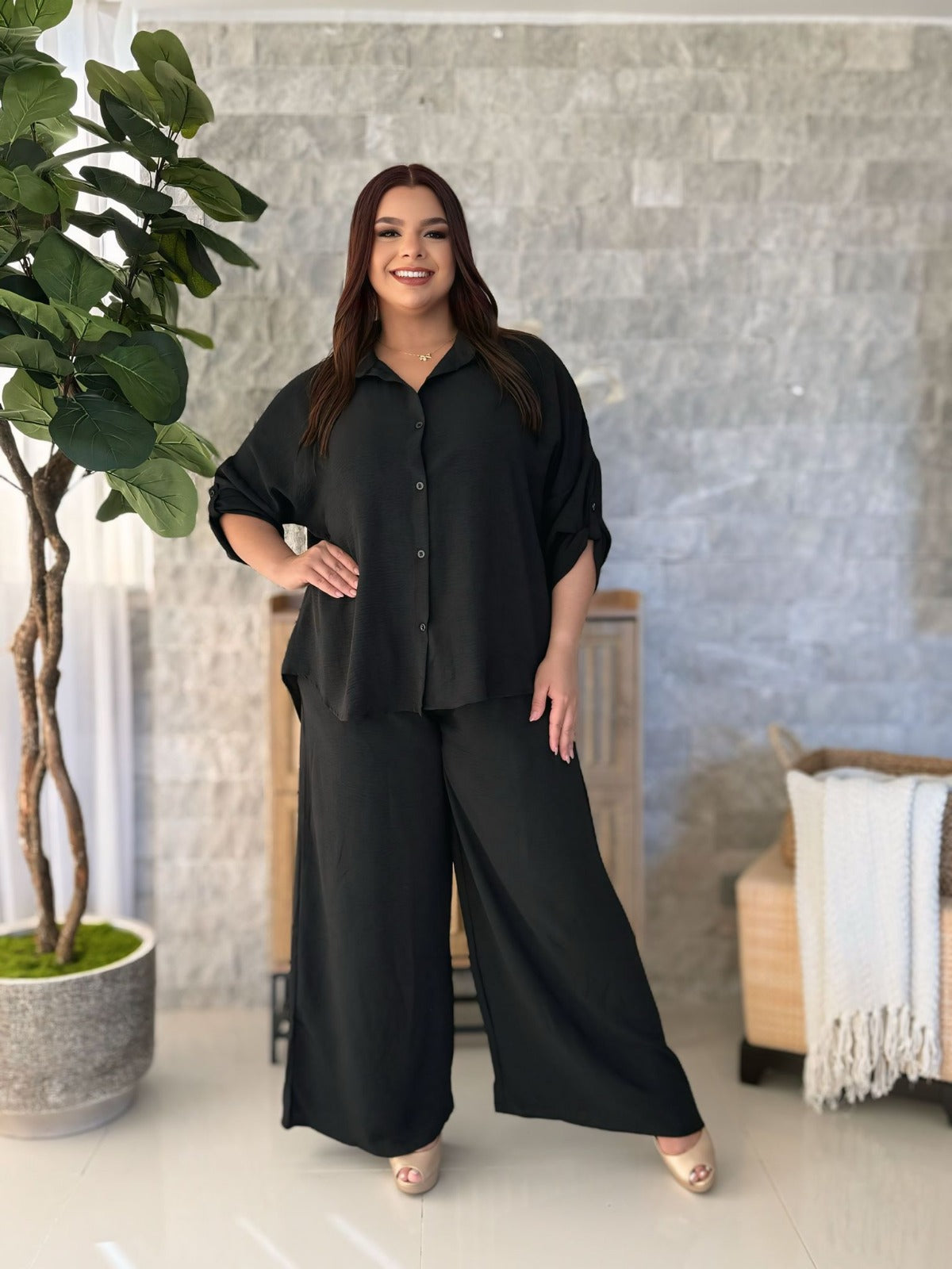 Molly Black Pant Set