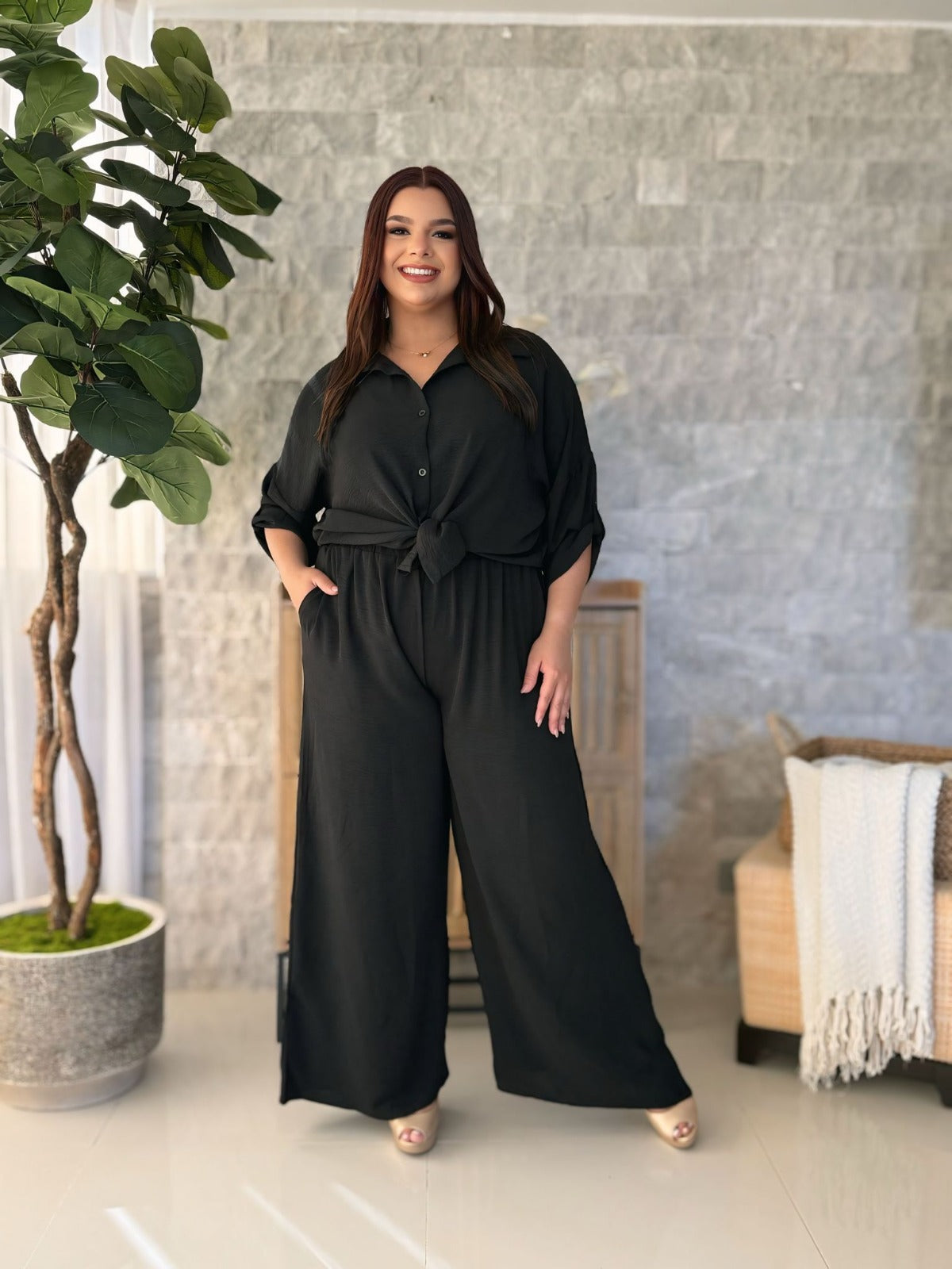Molly Black Pant Set