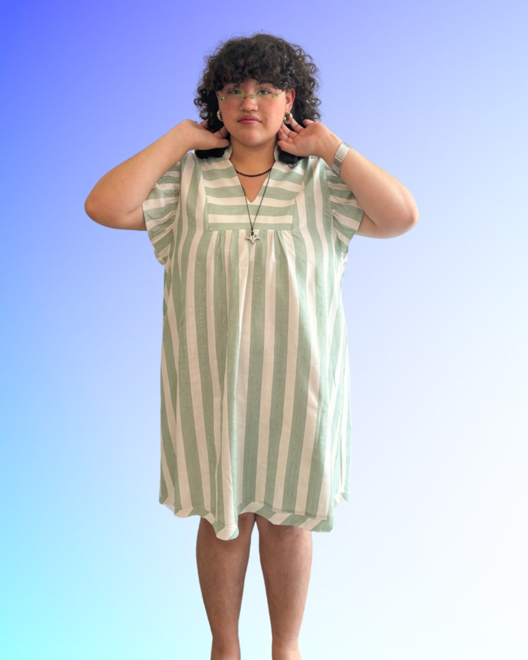 Green Striped Dress