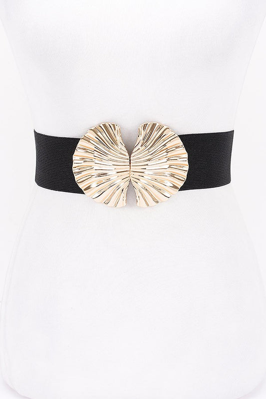 Double Metal Shell Buckle Elastic Belt