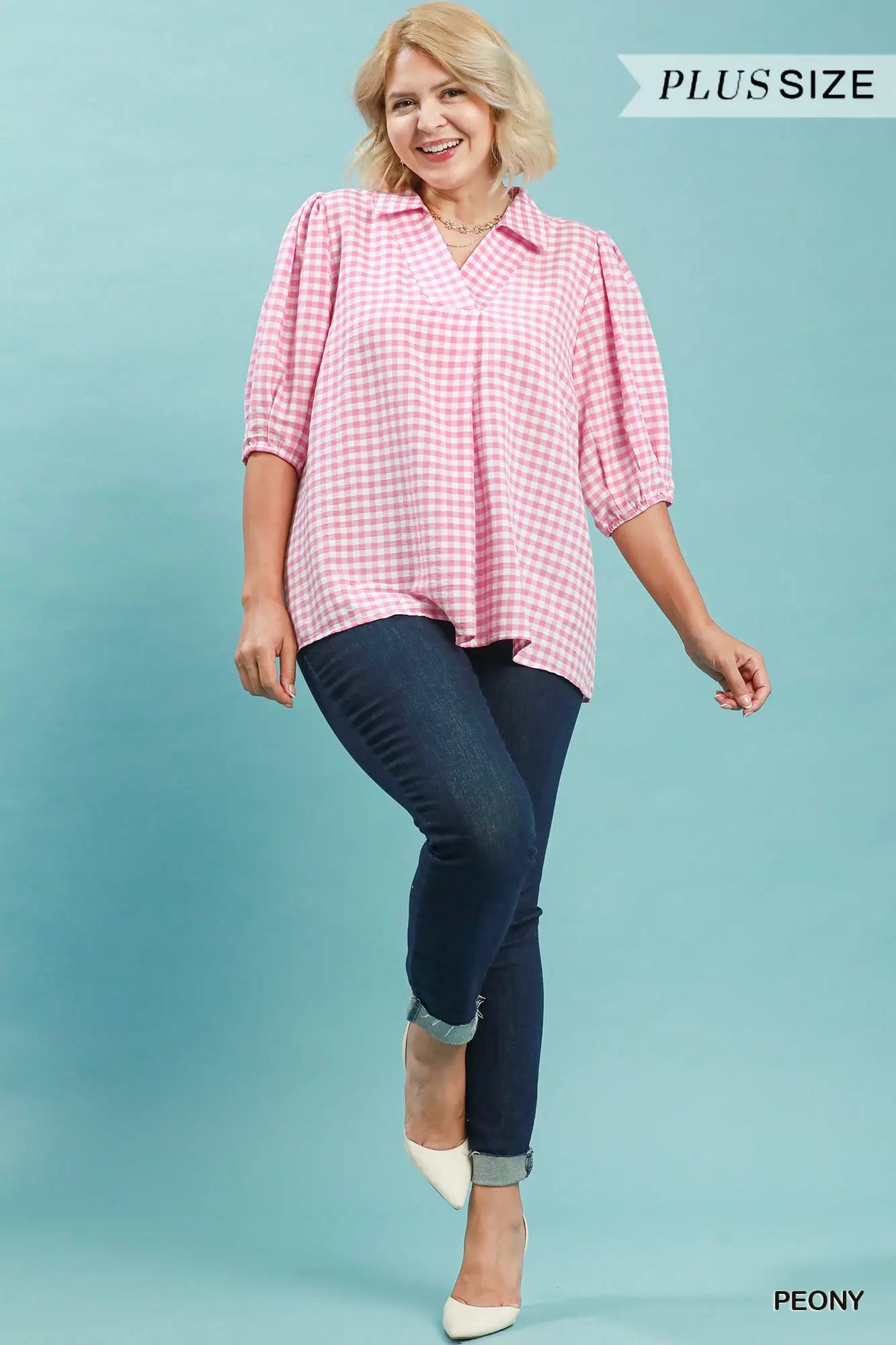 Pink Gingham Blouse