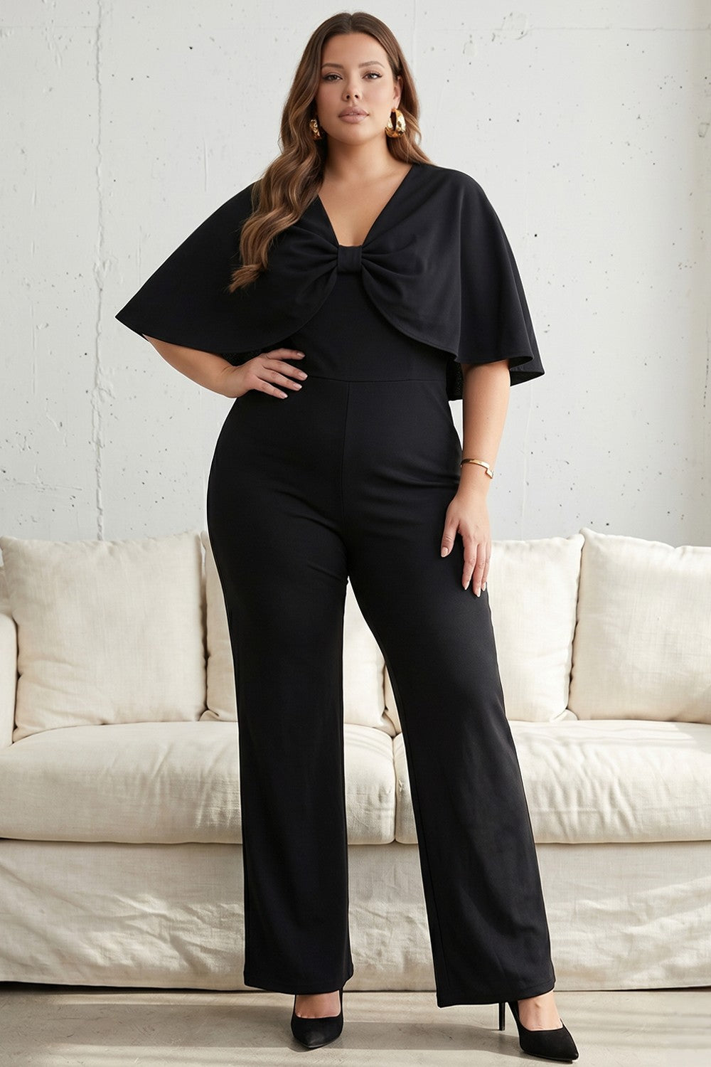 Cape Shoulder Jumpsuit