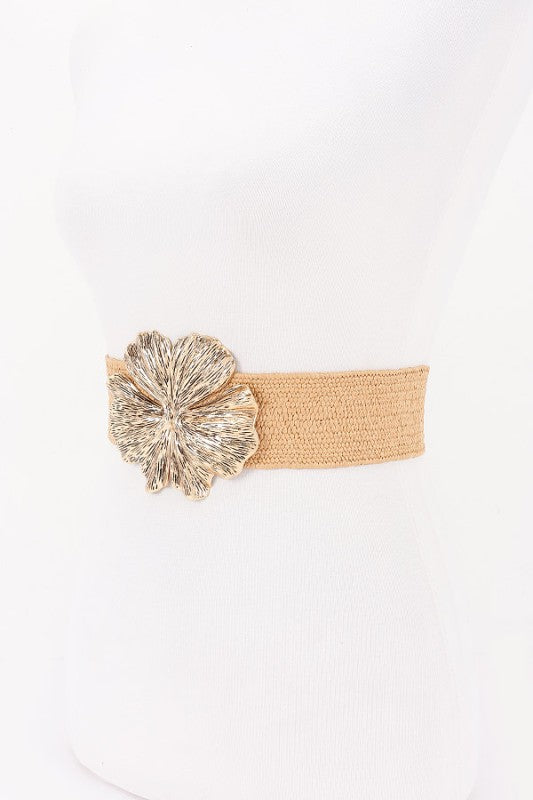 Metal Buckle Straw Belt