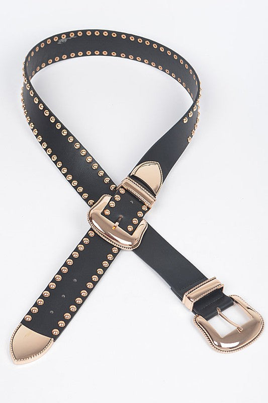 Studded Double Buckle Belt