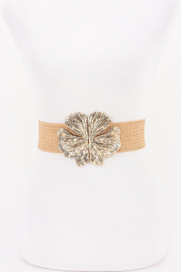 Metal Buckle Straw Belt