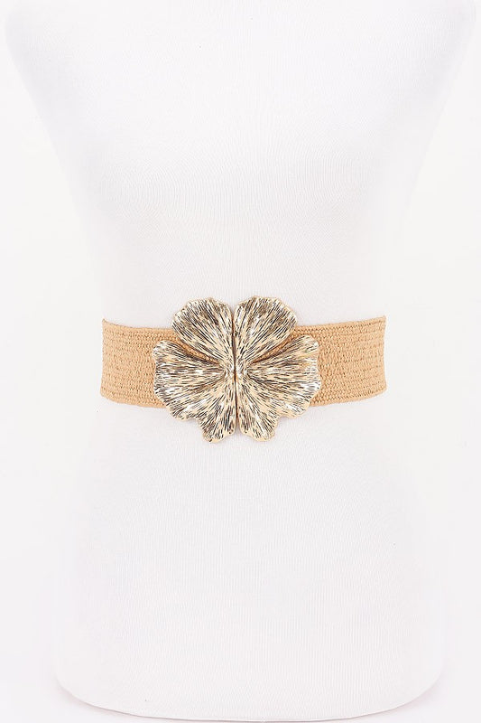 Metal Buckle Straw Belt