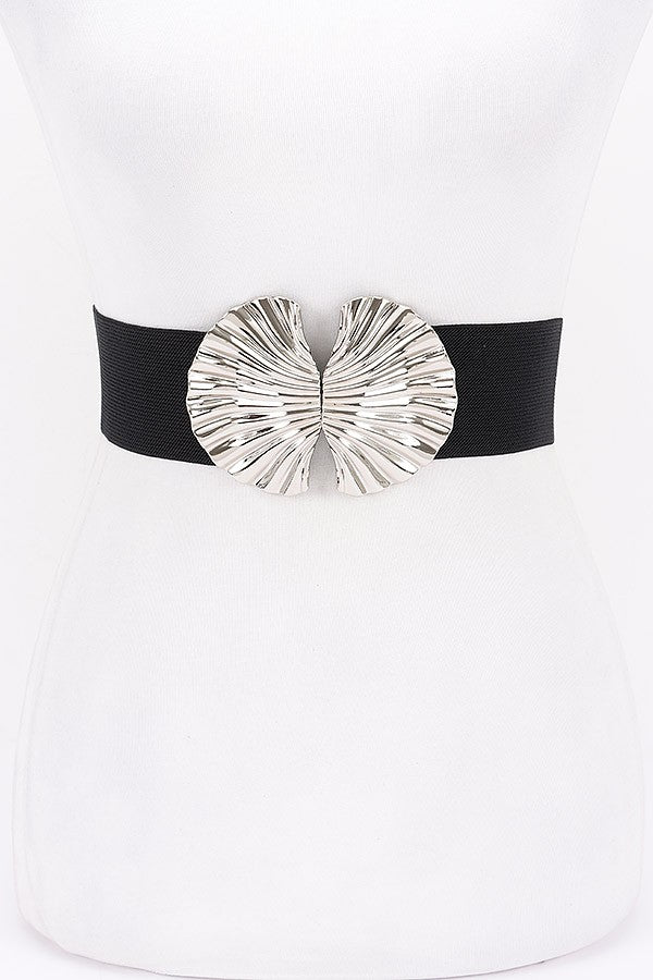 Double Metal Shell Buckle Elastic Belt