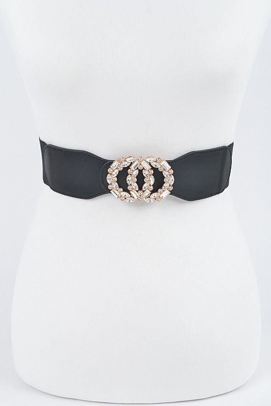 Rhinestone Circles Elastic Belt