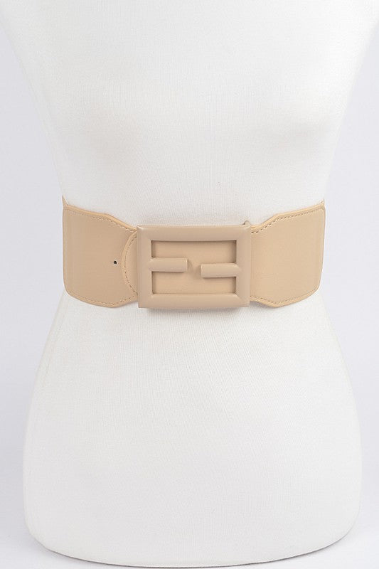 Colored Square Buckle Elastic Belt