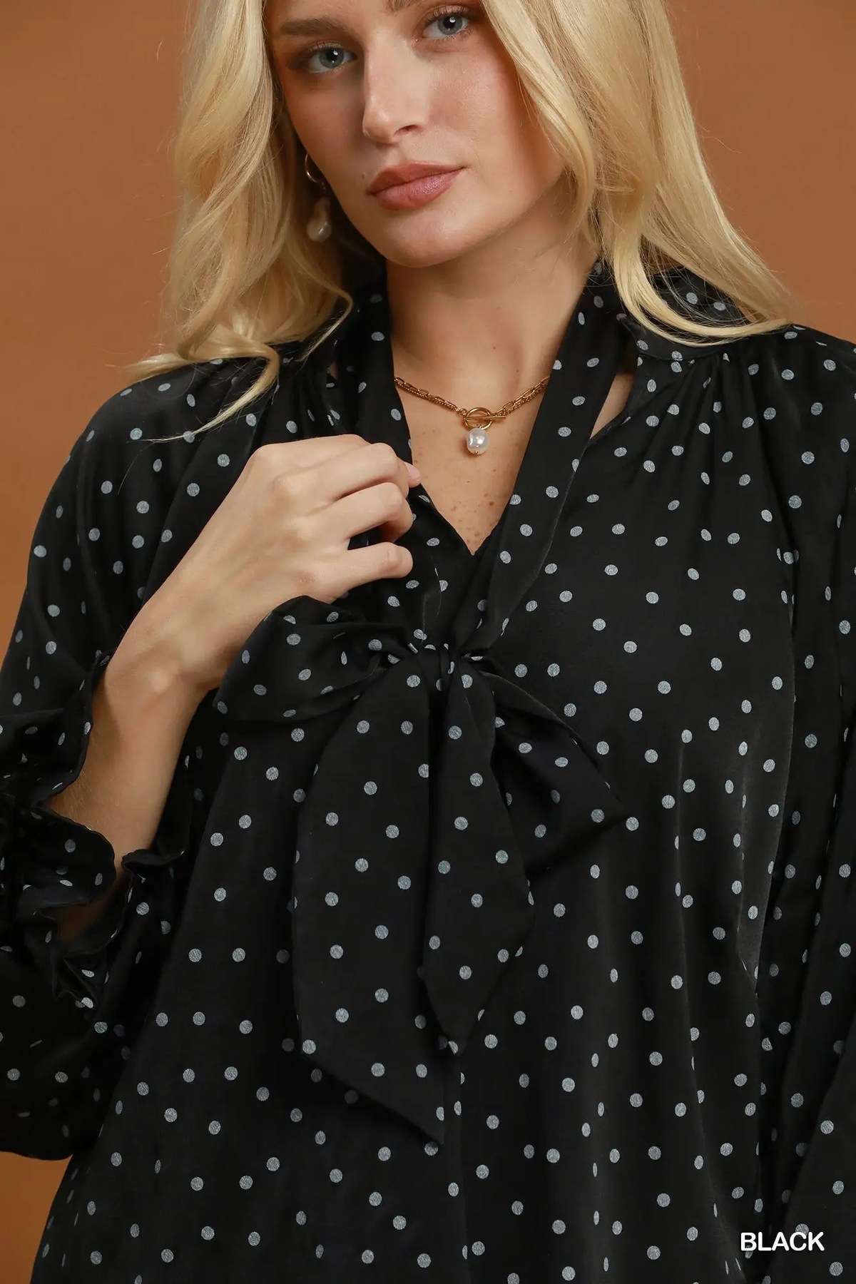 Lyne Black Polka Dots Blouse