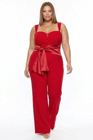 Elegant Satin Wrap Jumpsuit