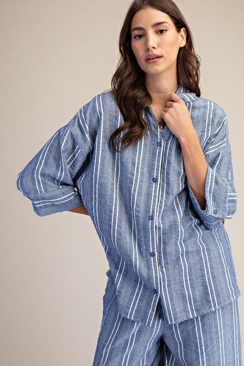 Helen Striped Button Down Shirt
