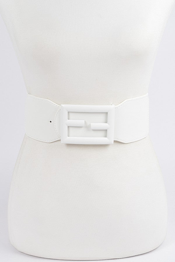 Colored Square Buckle Elastic Belt