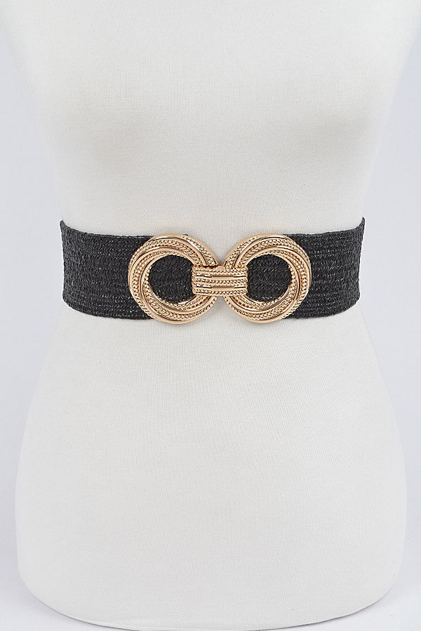 Double Circle Buckle Elastic Betl