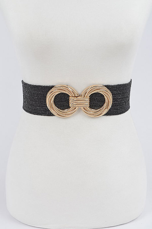 Double Circle Buckle Elastic Betl
