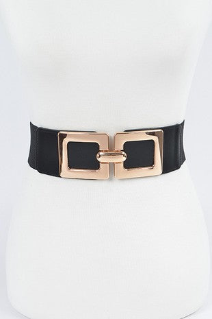 Shinny Square Buckle Elastic Belt