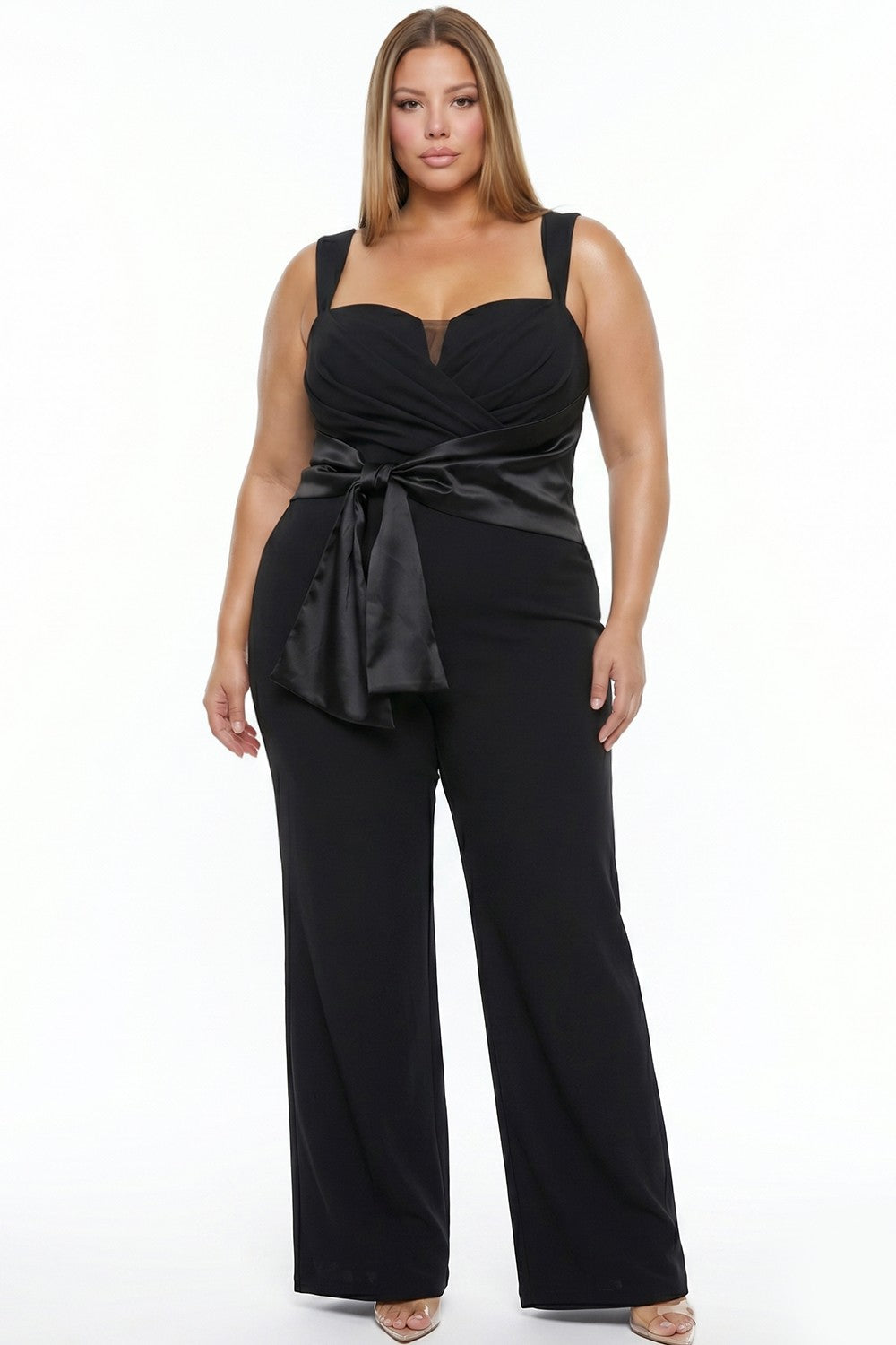 Elegant Satin Wrap Jumpsuit